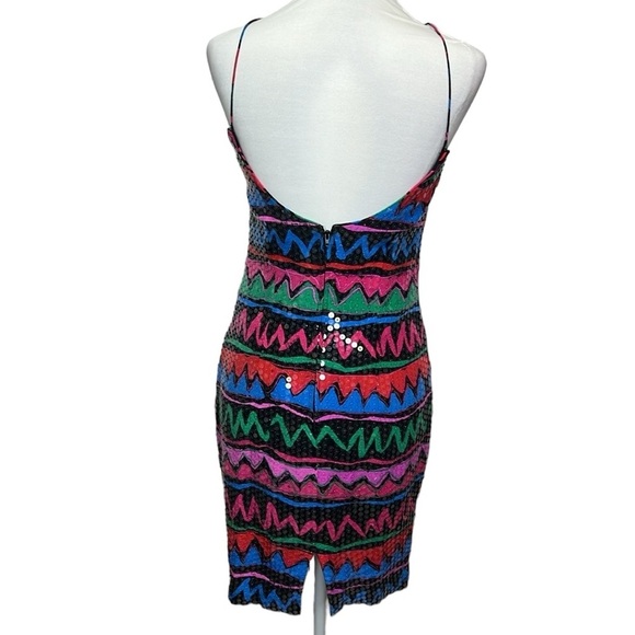 Cache Silk Sequins Multi Color Dress - Picture 3 of 5